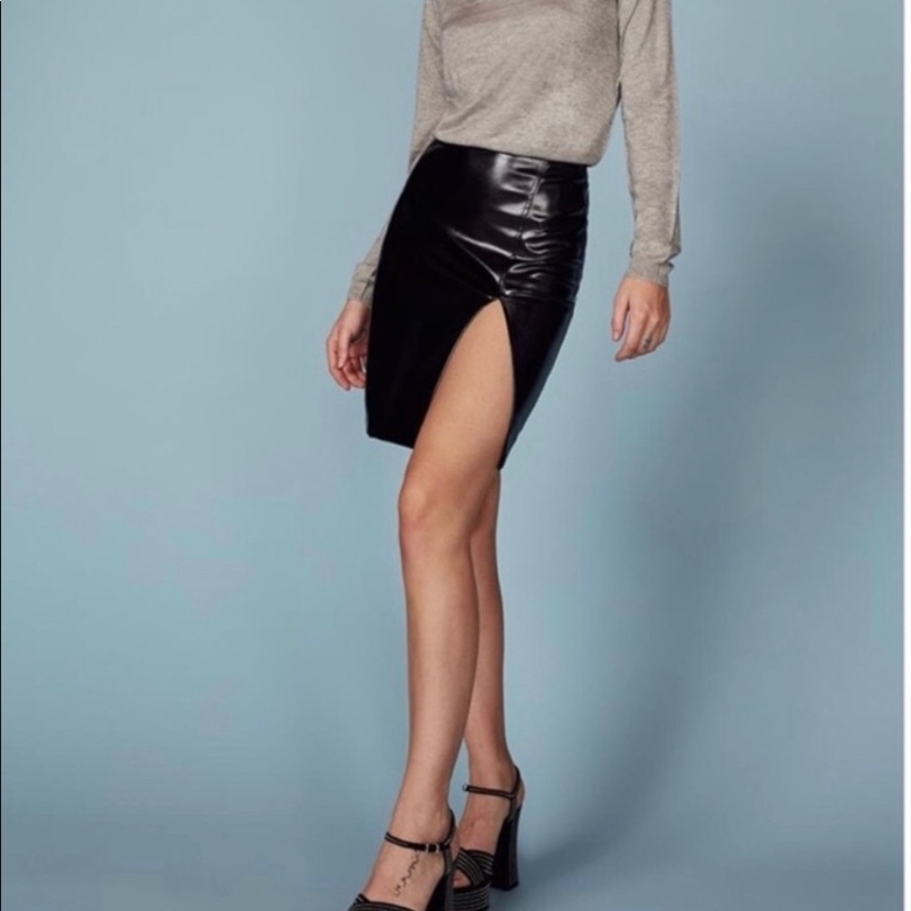 Reformation vegan leather Clyde Skirt